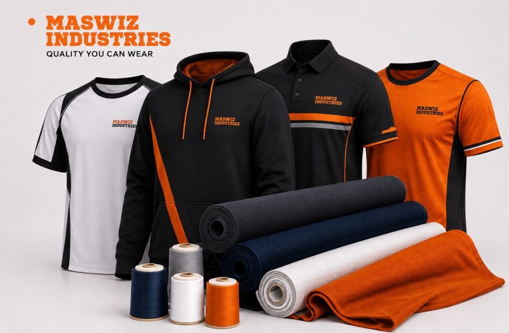 Custom American football uniform set featuring black jersey number 24 with orange accents, matching shoulder stripes, and padded football pants by Maswiz Industries.