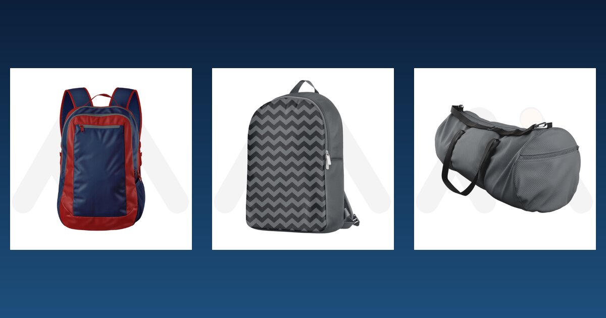 Bag pack, sublimated bag pack and training bag pack samples from Maswiz Industries, custom backpack manufacturers in Sialkot