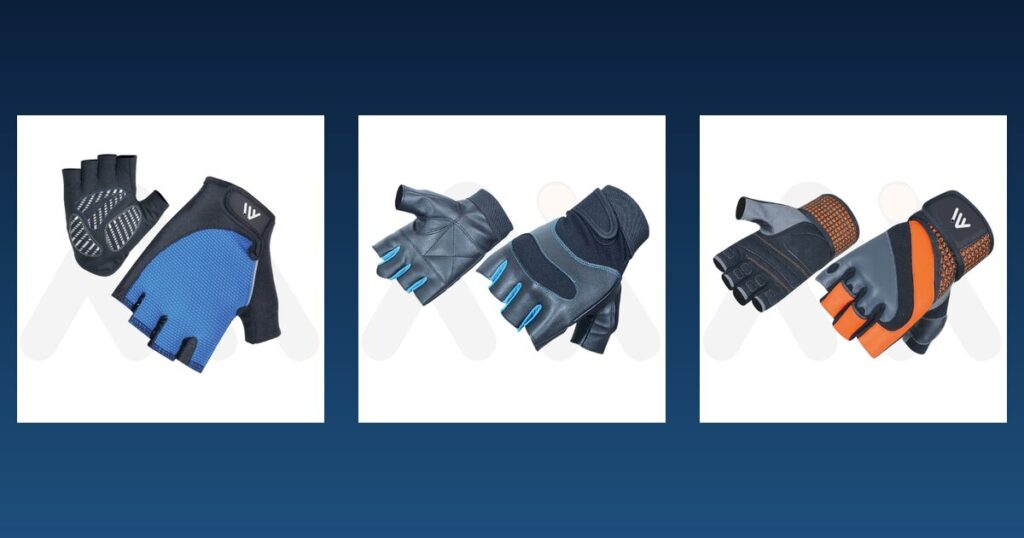 Men cycling glove samples from Maswiz Industries, custom cycling gloves manufacturers in Sialkot