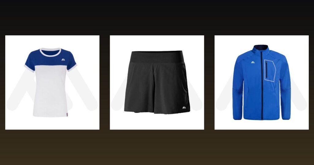 Women tennis shirt, women tennis shorts and men tennis jacket samples from Maswiz Industries, custom padel clothing manufacturers in Sialkot
