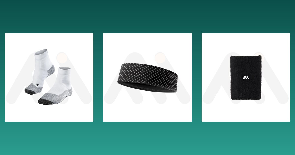 Tennis sock, head band and wrist band samples from Maswiz Industries, custom sports socks manufacturers in Sialkot
