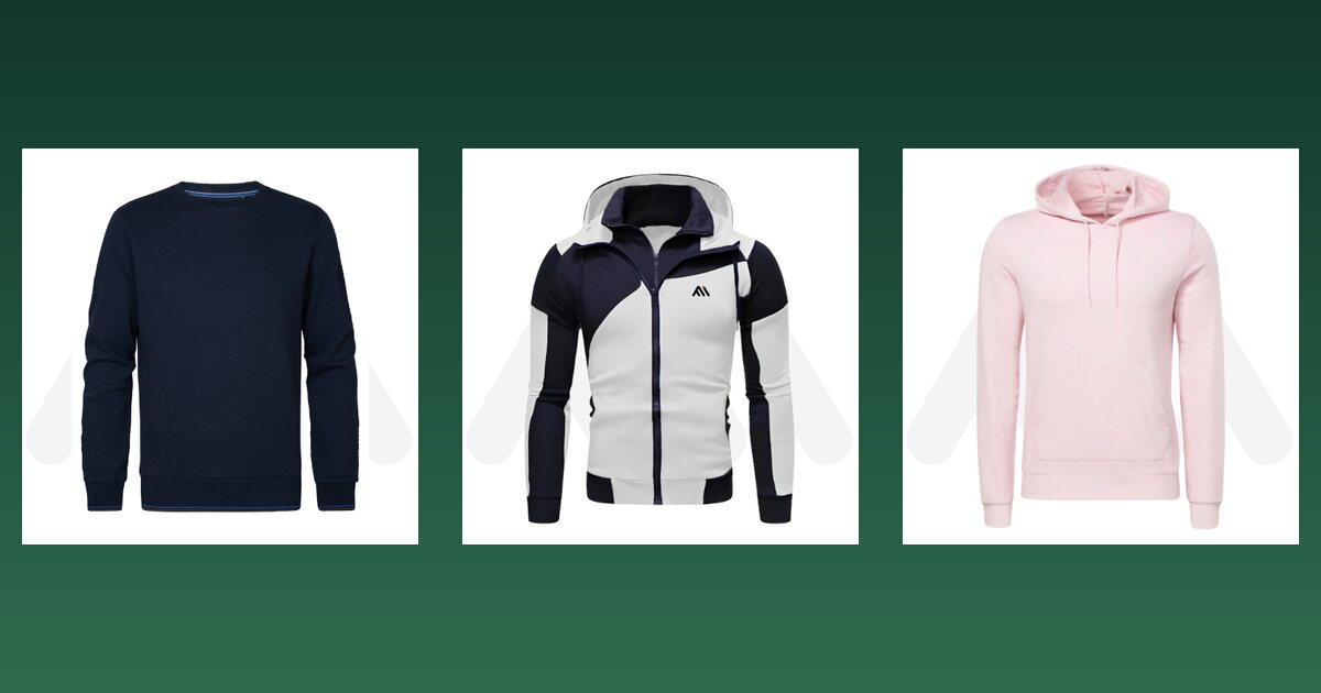 Sweatshirt, hoodie and fitness hoodie samples from Maswiz Industries, custom sweatshirt manufacturers in Sialkot