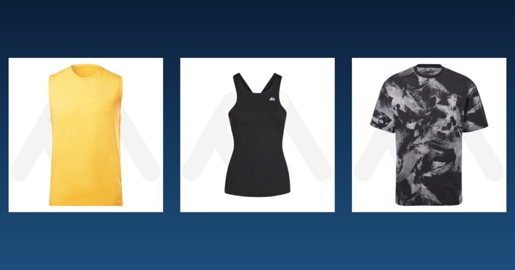 Gym tank top, women tennis tank top and gym T-shirt samples from Maswiz Industries, custom tank top manufacturers in Sialkot