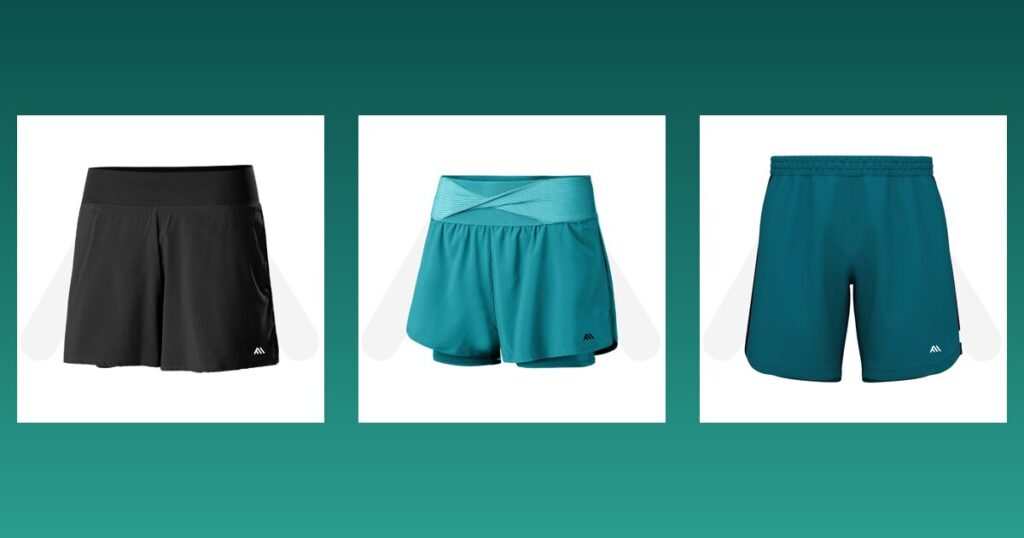 Women and men tennis shorts samples from Maswiz Industries, custom tennis shorts manufacturers in Sialkot