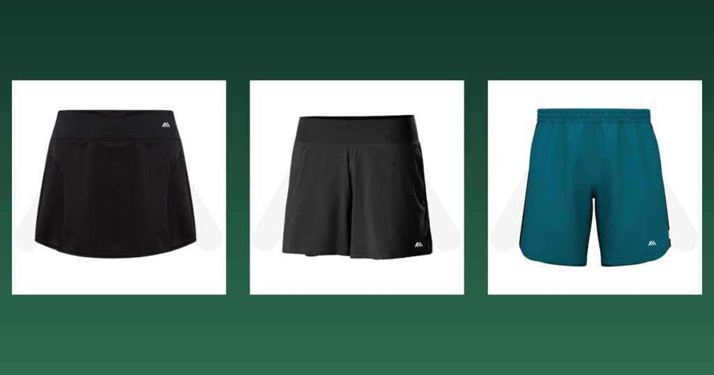 Women tennis skirt, women tennis shorts and men tennis shorts samples from Maswiz Industries, custom tennis skirt manufacturers in Sialkot
