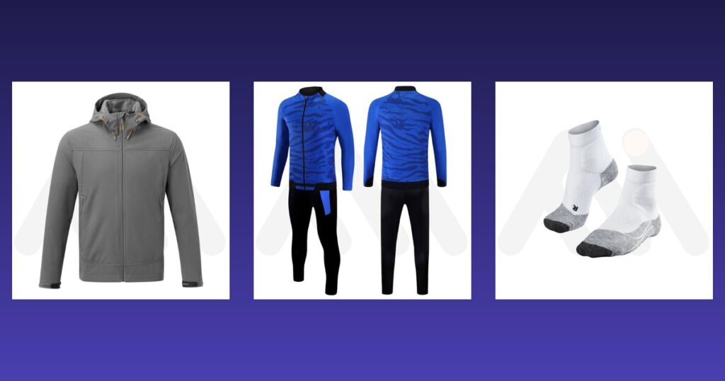 Casual wear, fitness wear and tennis wear samples from Maswiz Industries for a new sportswear brand