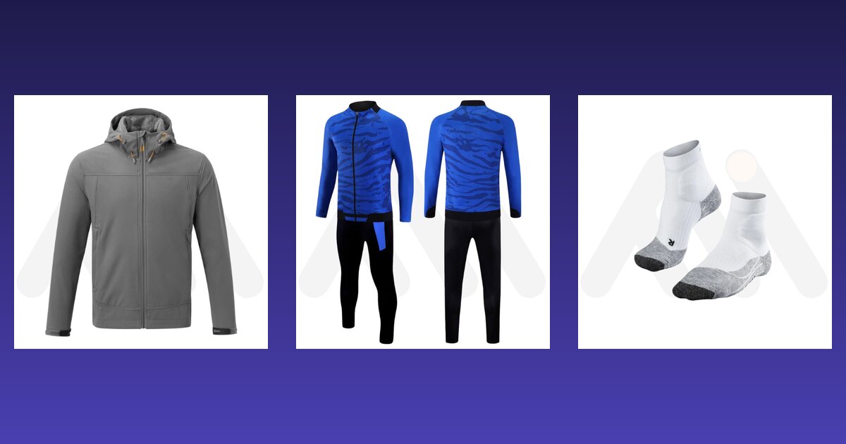 Casual wear, fitness wear and tennis wear samples from Maswiz Industries for a new sportswear brand